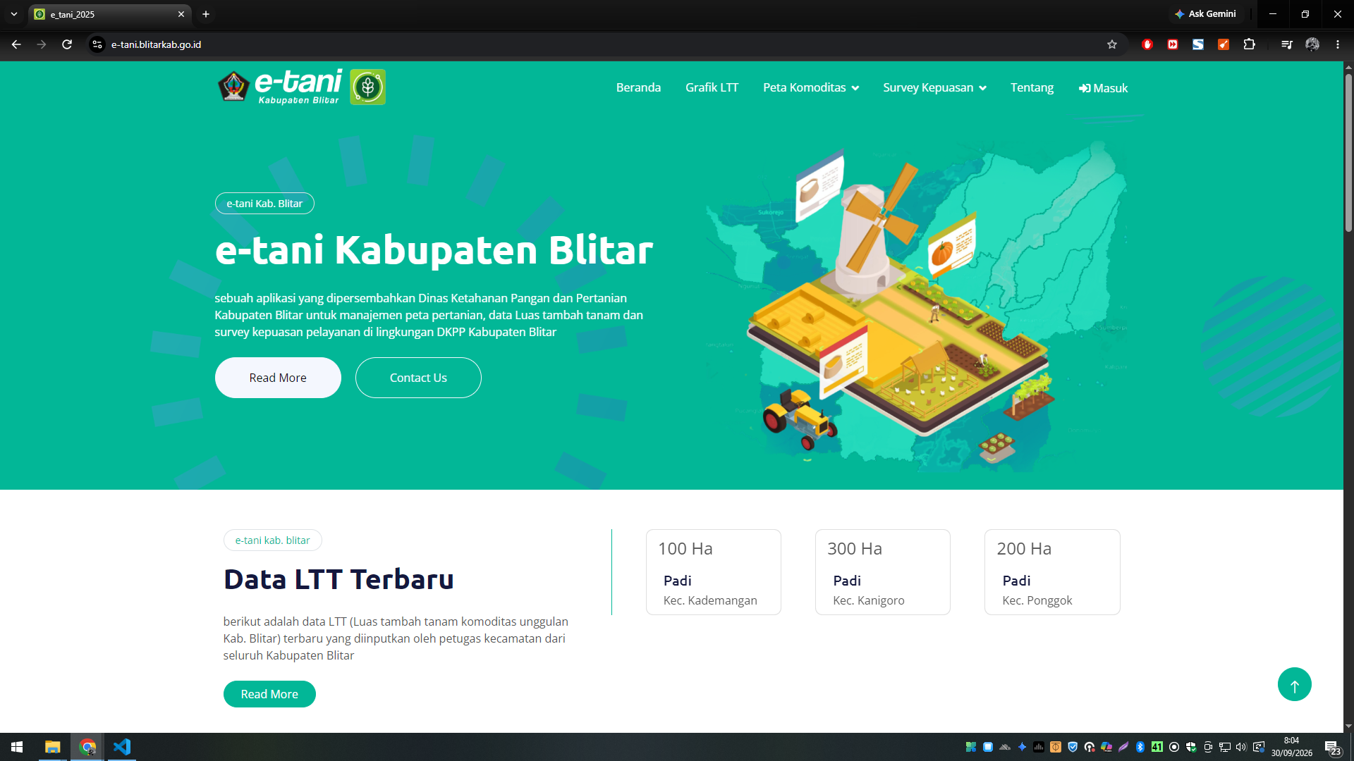 E-TANI 2025 — Sistem Informasi Pertanian Kabupaten Blitar — tampilan 3