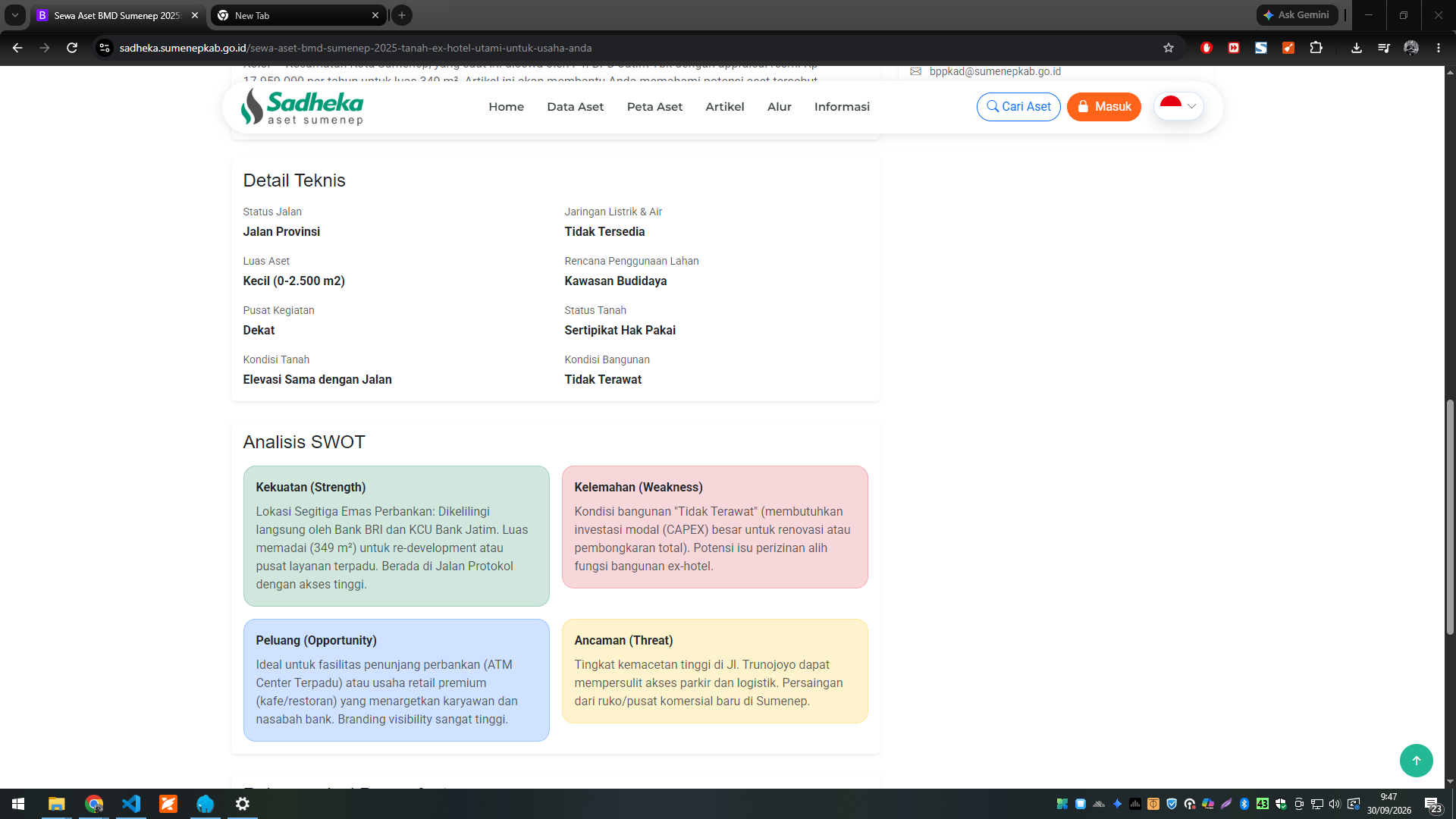 ASETSUMENEP.COM — Sistem Informasi Sewa Aset Kabupaten Sumenep — tampilan 4