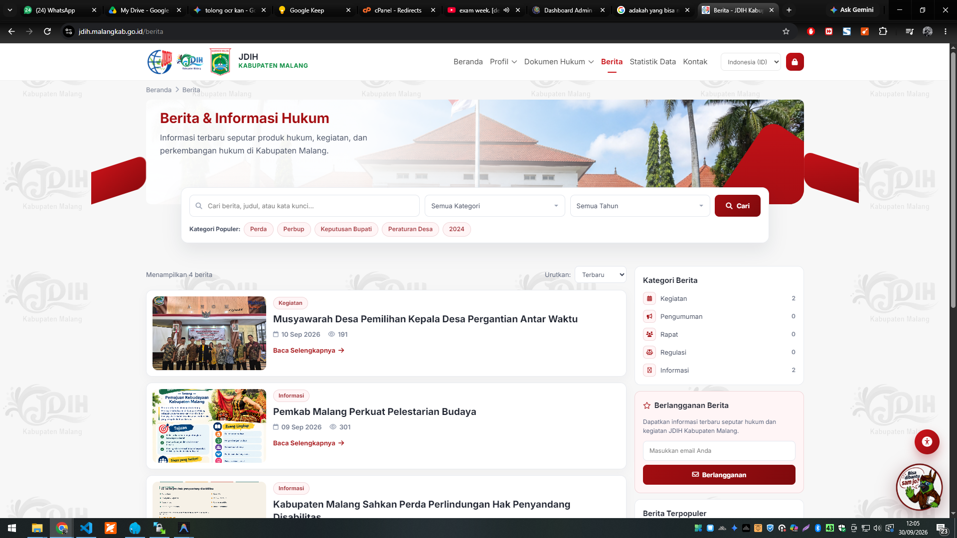 JDIH KABUPATEN MALANG — Jaringan Dokumentasi dan Informasi Hukum Kabupaten Malang — tampilan 2