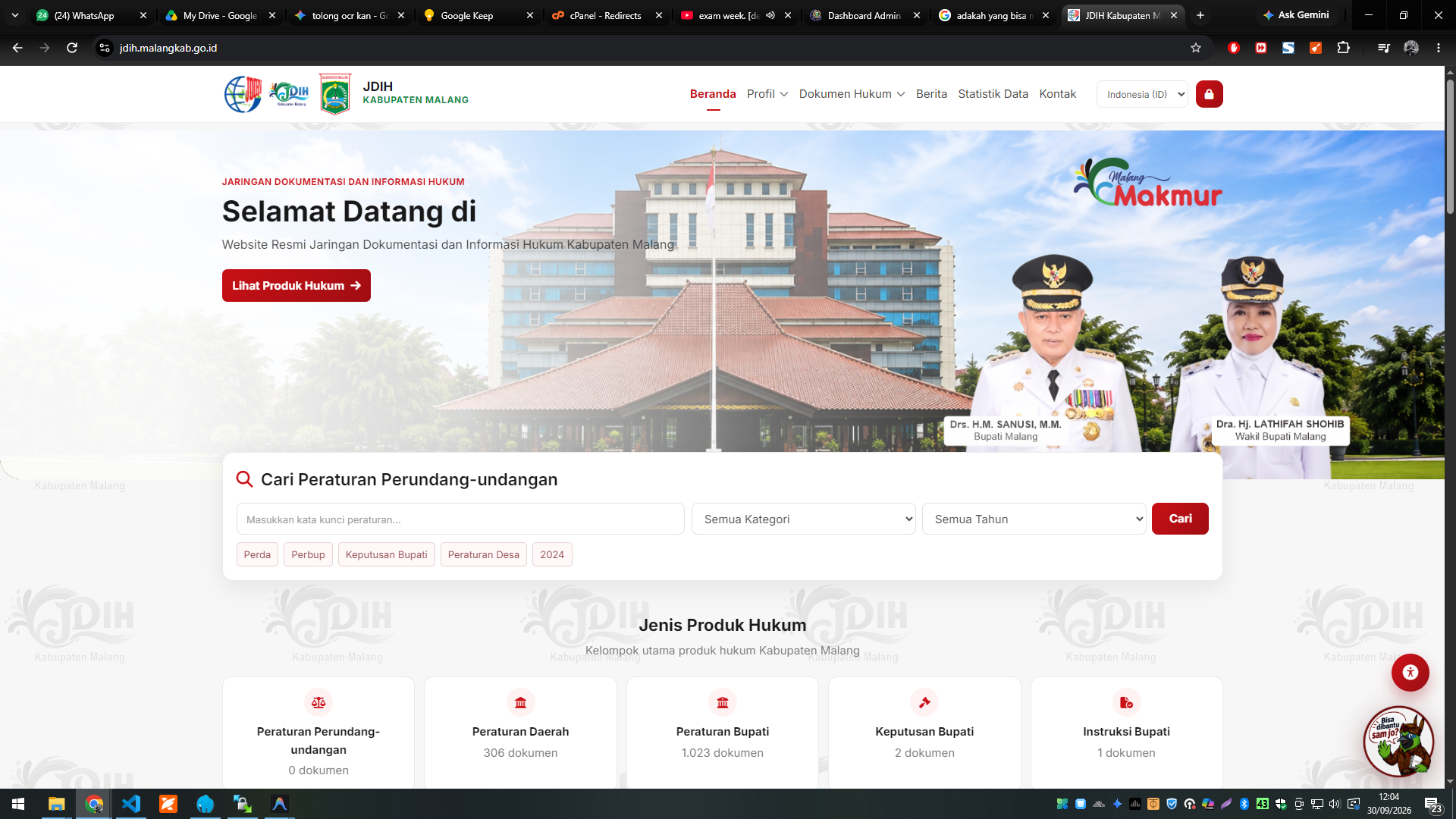 JDIH KABUPATEN MALANG — Jaringan Dokumentasi dan Informasi Hukum Kabupaten Malang — tampilan 3