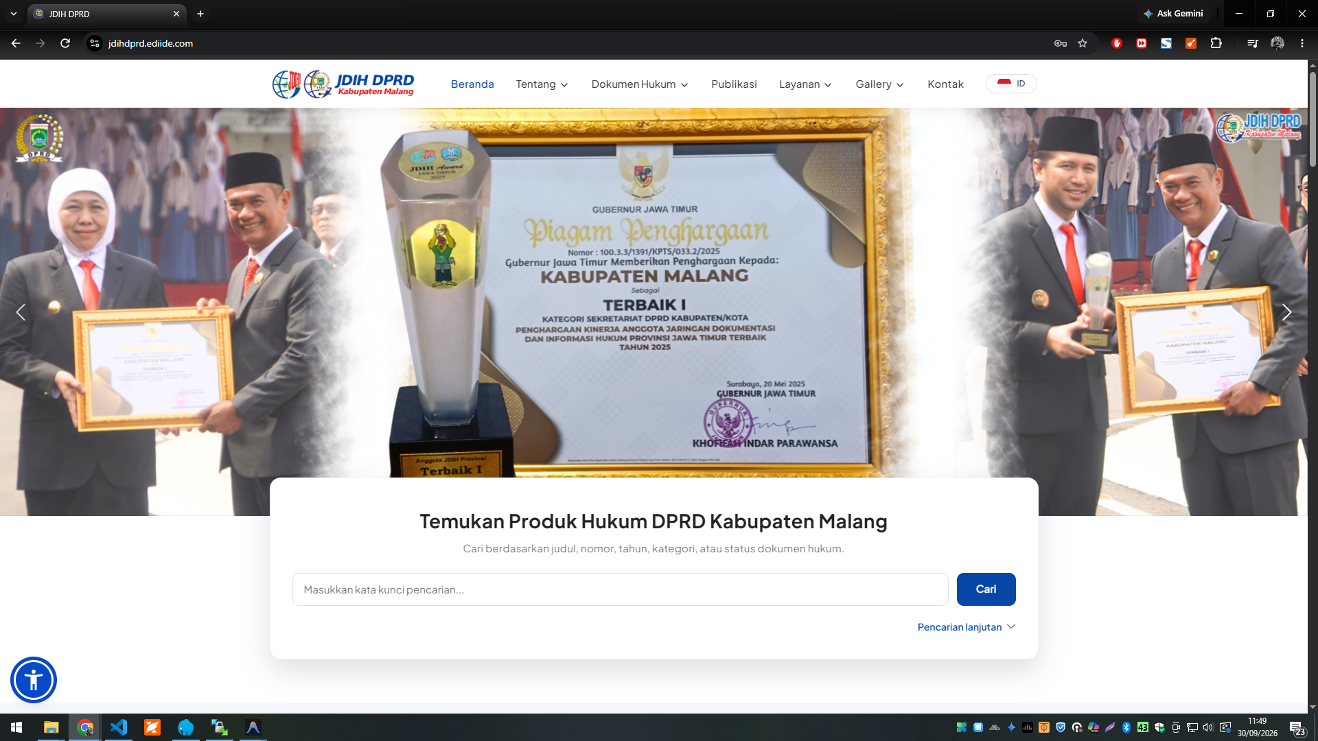 JDIH DPRD KABUPATEN MALANG — Jaringan Dokumentasi dan Informasi Hukum DPRD Kabupaten Malang — tampilan 5