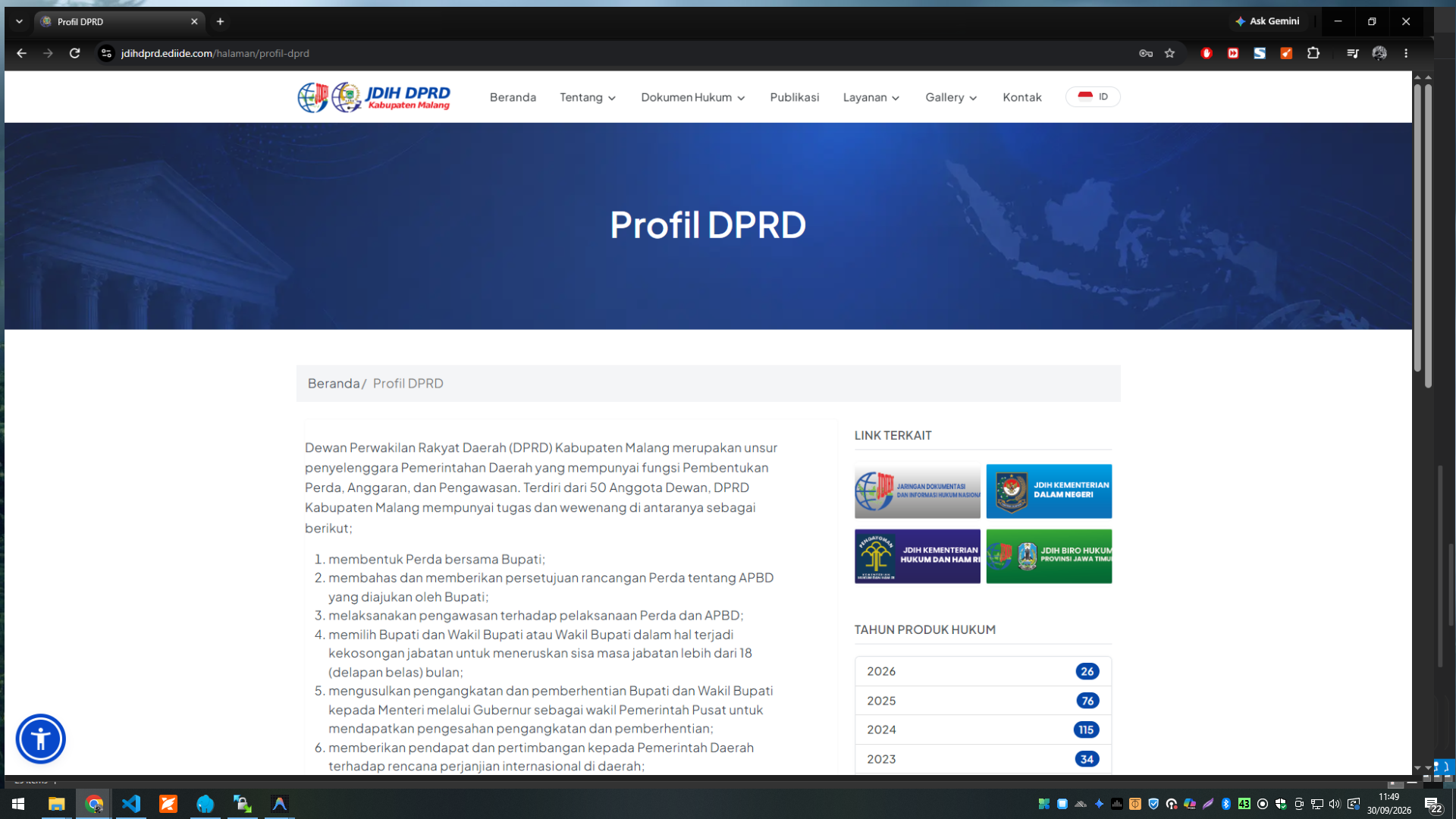 JDIH DPRD KABUPATEN MALANG — Jaringan Dokumentasi dan Informasi Hukum DPRD Kabupaten Malang — tampilan 13