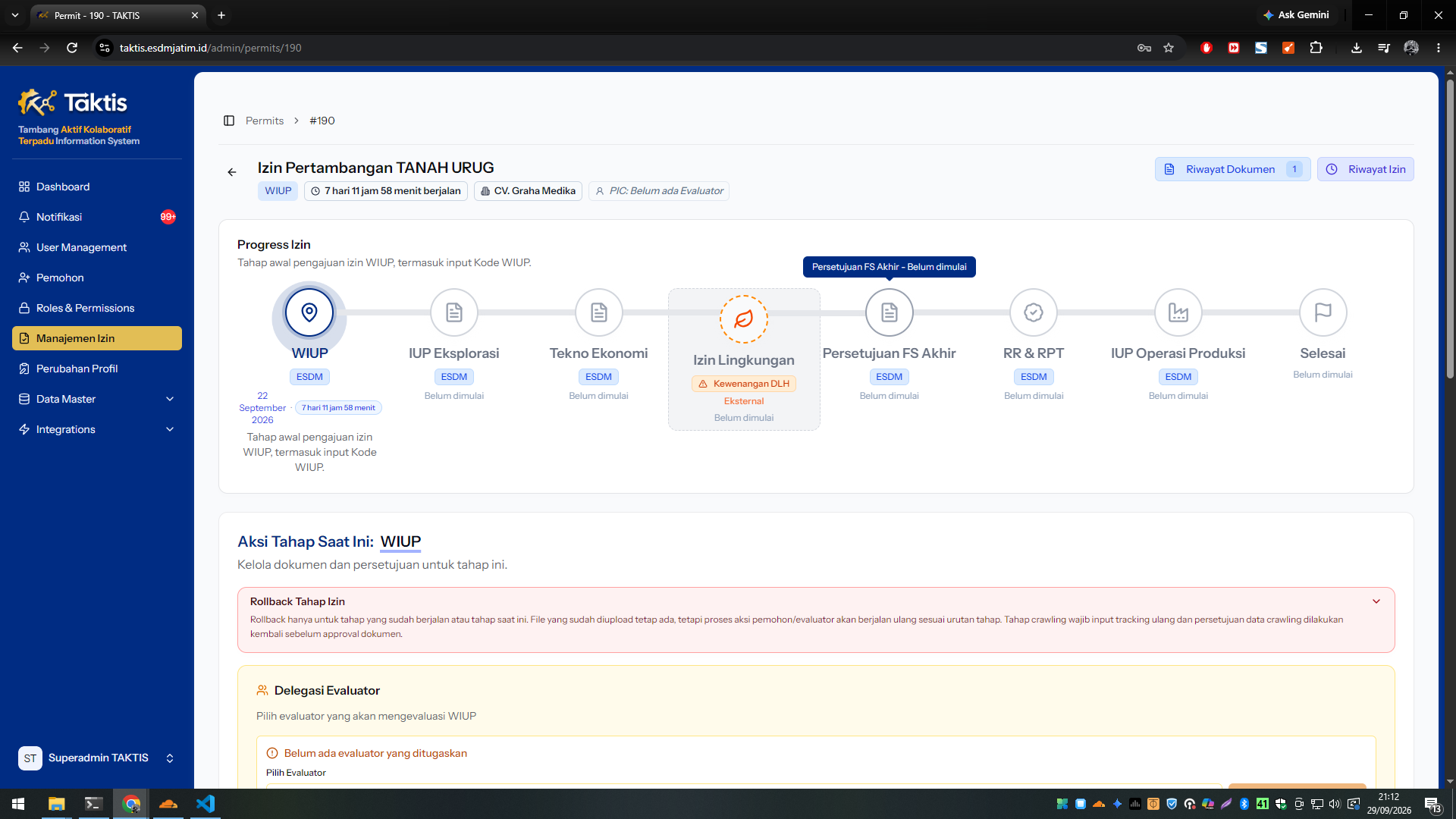 TAKTIS — Tambang Aktif Kolaboratif Terpadu Information System — tampilan 4