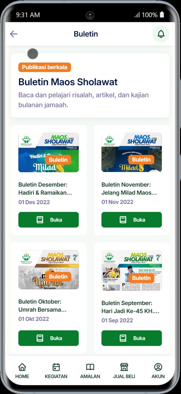 MAOS SHOLAWAT — Portal Informasi dan Marketplace Jamaah — tampilan 5