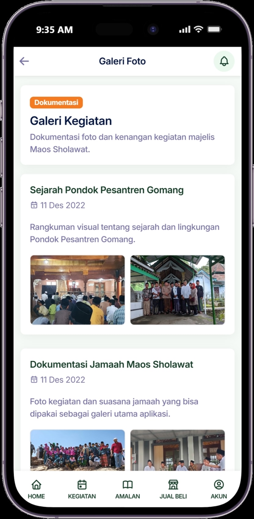 MAOS SHOLAWAT — Portal Informasi dan Marketplace Jamaah — tampilan 6