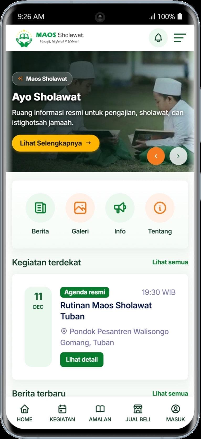 MAOS SHOLAWAT — Portal Informasi dan Marketplace Jamaah — tampilan 7