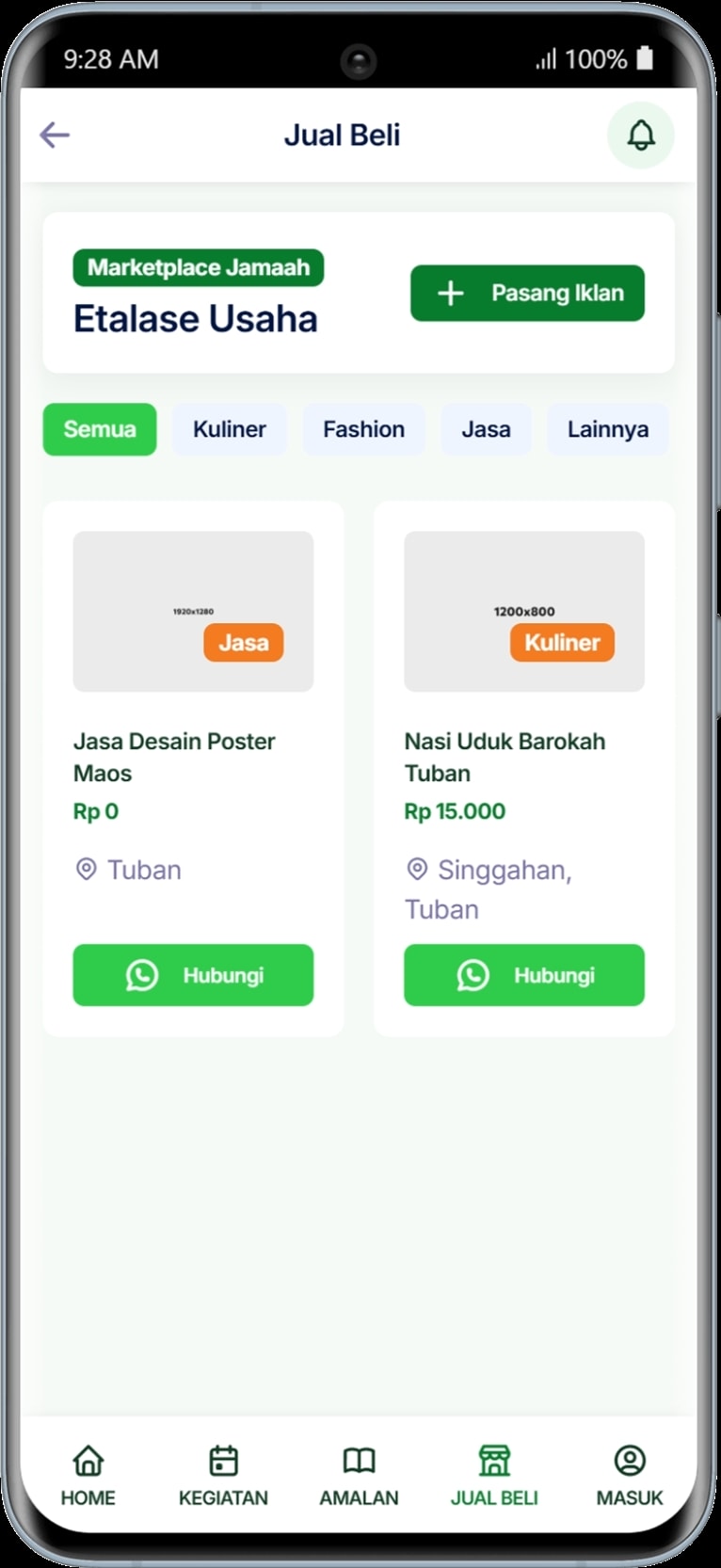 MAOS SHOLAWAT — Portal Informasi dan Marketplace Jamaah — tampilan 11