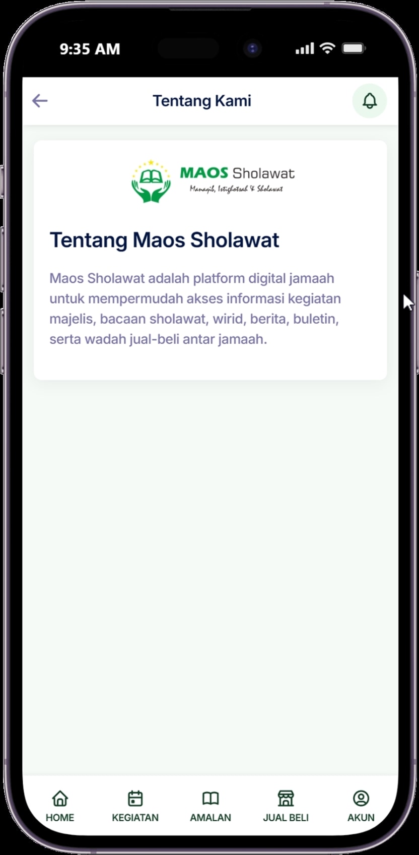 MAOS SHOLAWAT — Portal Informasi dan Marketplace Jamaah — tampilan 12