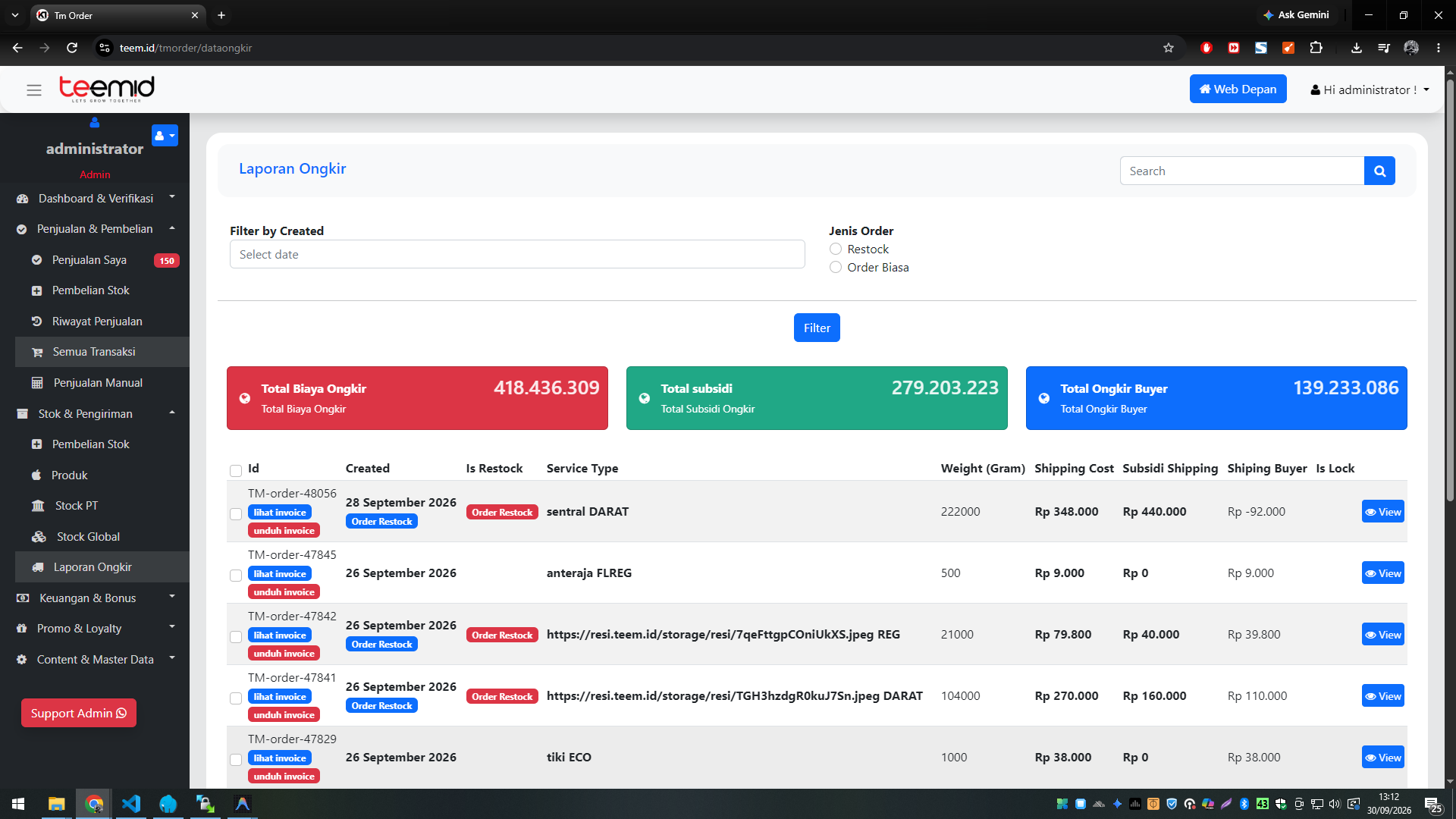 TEEM.ID — Sistem E-Commerce dan Manajemen Kemitraan — tampilan 6