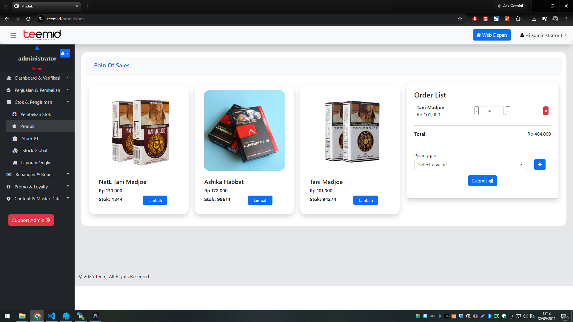 TEEM.ID — Sistem E-Commerce dan Manajemen Kemitraan — tampilan 11
