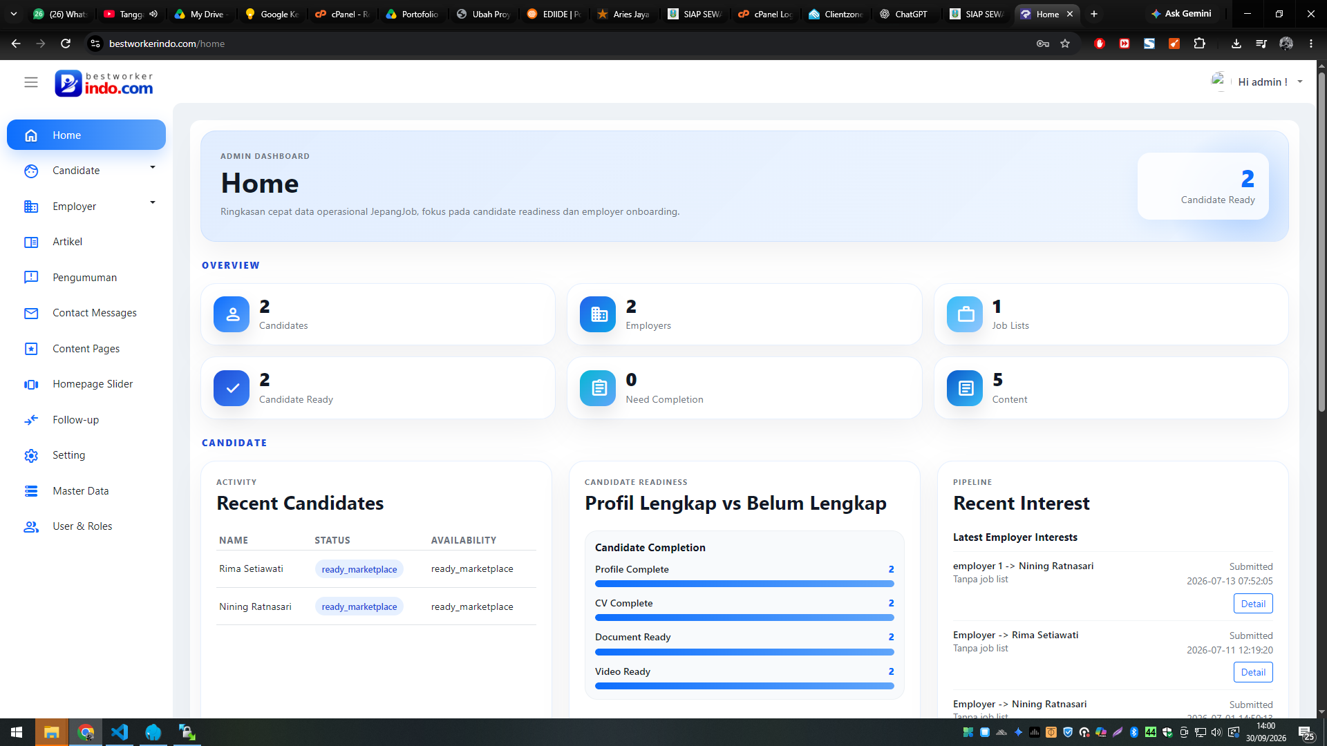 BESTWORKERINDO.COM — Platform Digital Job Matching Kandidat Indonesia dengan Employer Jepang/Korea — tampilan 3